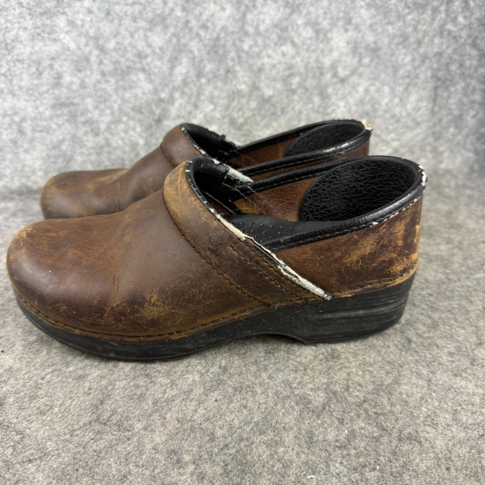 DANSKO Professional Brown Oiled‎ Leather Clogs Women's Size 38 US 7.5-8